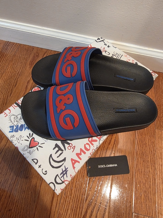D&G Blue and Red Slide Sandals main image 6